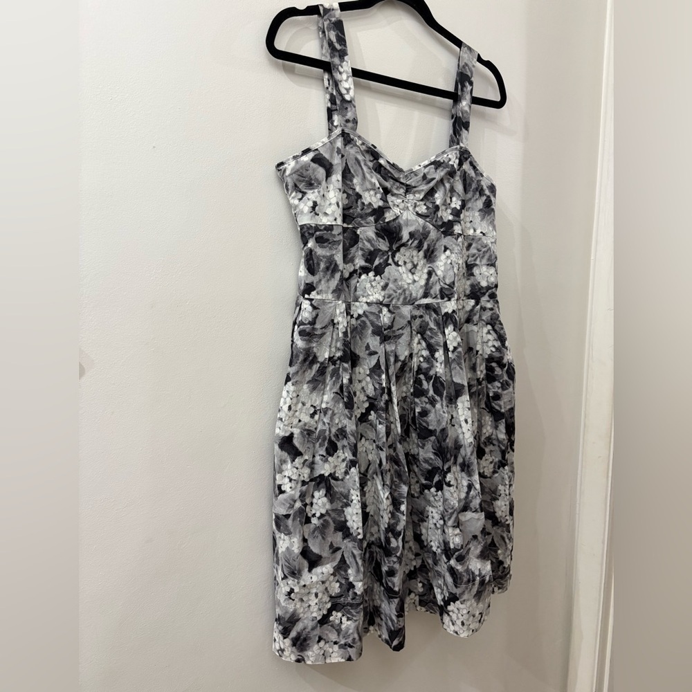 Talbots Black and White Sleeveless Sundress - 14P - New - cotton blend